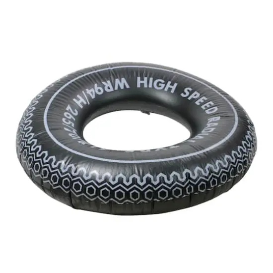 35" Black & White Radial Tire Inflatable Pool Inner Tube Float {3}