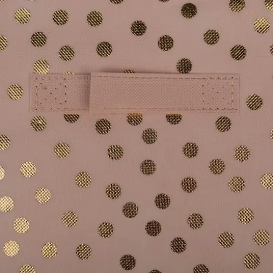 DII&reg; 11" Nonwoven Polyester Small Dots Storage Cubes, 4ct. Pink/Gold {4}