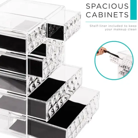 Sorbus Brown Makeup & Jewelry Storage Case with 3 Large & 4 Small Drawers {4}