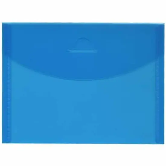 JAM Paper 5.5" x 7.38" Blue Plastic Tuck Flap Booklet Envelopes, 24ct. {1}
