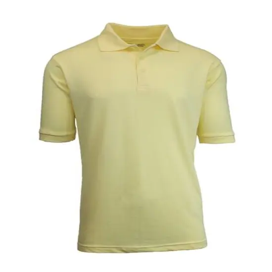 Galaxy By Harvic School Uniform Short Sleeve Men's Pique Polo ShirtYellow {1}
