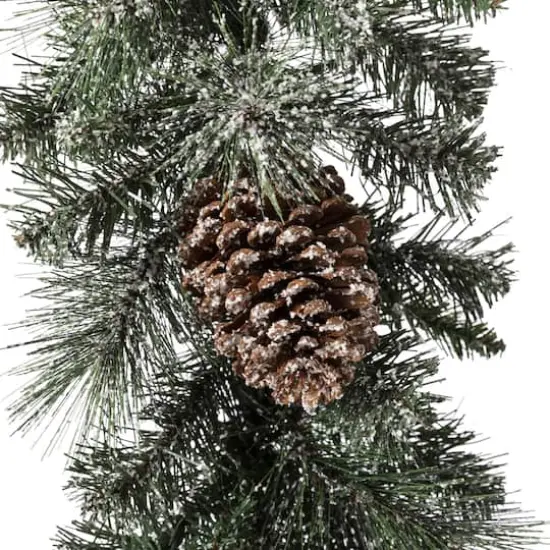 Glitzhome&reg; 9ft. LED Glittered Pinecone Christmas Garland {5}