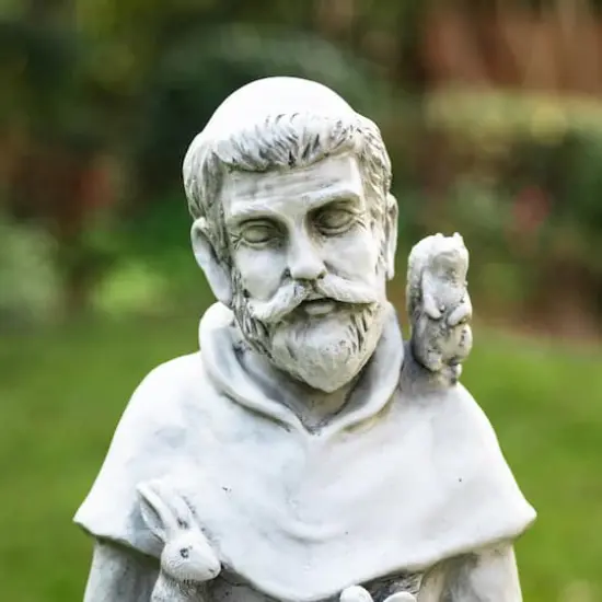 Glitzhome&reg; 36" St. Francis Bird Feeder Garden Statue {6}