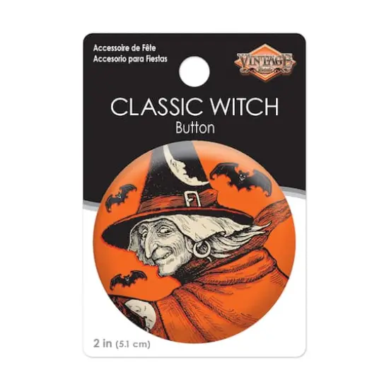 Beistle Vintage Halloween Classic Witch Button, 6ct. {4}