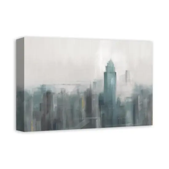 Blue Abstract Skyline 18" x 12' Canvas Wall Art {3}