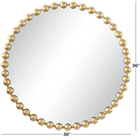 CosmoLiving by Cosmopolitan Gold Metal Orb Framed Wall Mirror 36" x 2" x 36" {7}