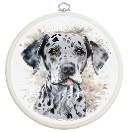 Luca-S Dalmatian Counted Cross Stitch Kit with Display Hoop {1}