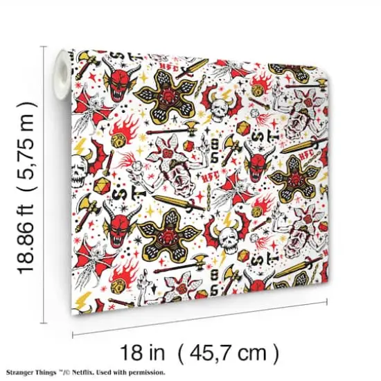 RoomMates Stranger Things Hellfire Club Red Peel & Stick Wallpaper {8}