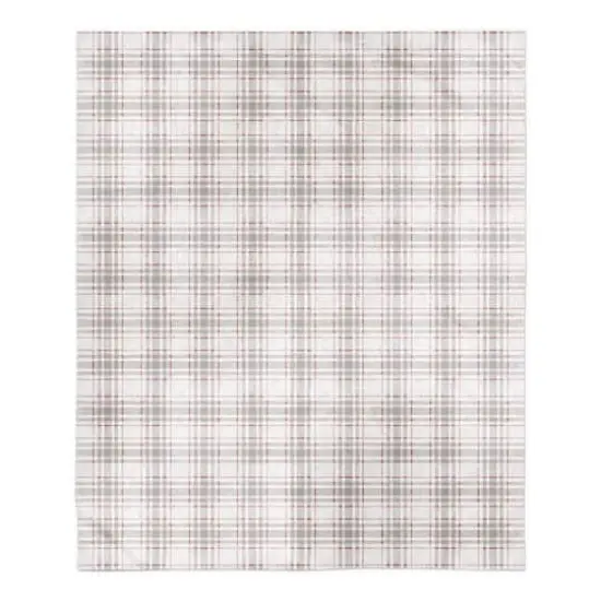 Holiday Gray Plaid 50x60 Sherpa Fleece Blanket {1}
