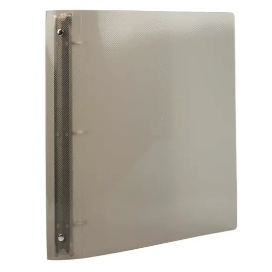 JAM Paper 1.5" Glass Twill Plastic 3-Ring Binder Smoke {4}