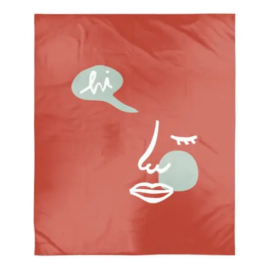 Hi Abstract Figure 50" x 60" Coral Fleece Blanket {1}