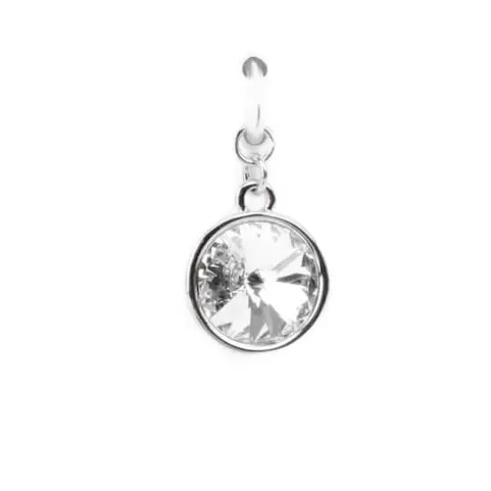 Clear Austrian Crystal Rivoli Cut Charm in Silver Setting by Bead Landing&trade; {4}