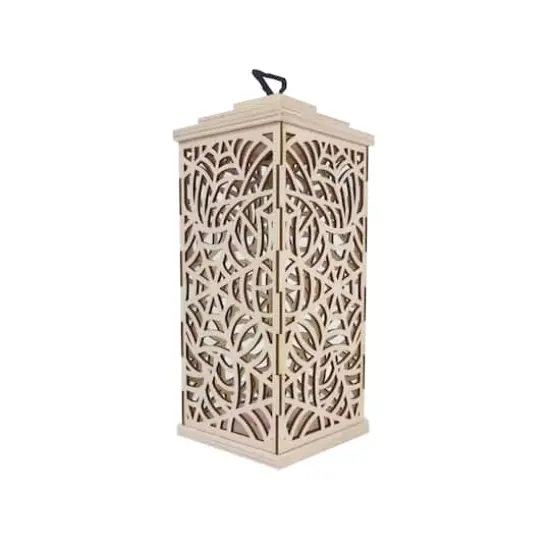 10" DIY LED Web Wood Lantern D&eacute;cor by Make Market&reg; {4}