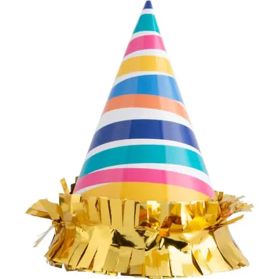 JAM Paper 3" Colorful Striped Party Hats, 6ct. {1}