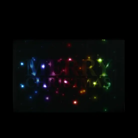 LED Lighted Multi-Colored "Merry Christmas" Canvas Wall Art {3}