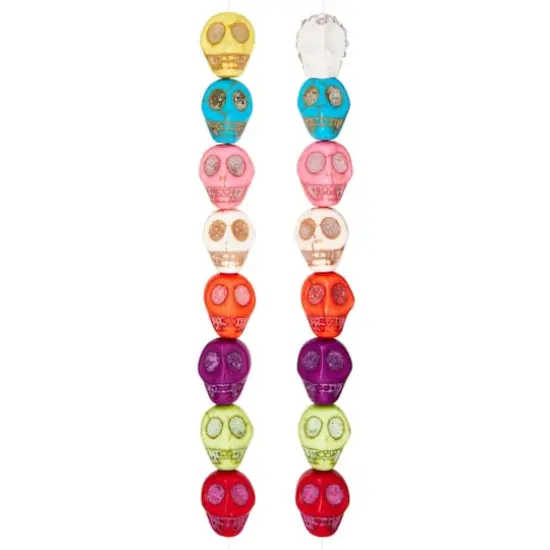 Multicolor Howlite Skull Beads, 12mm by Bead Landing&trade; {4}
