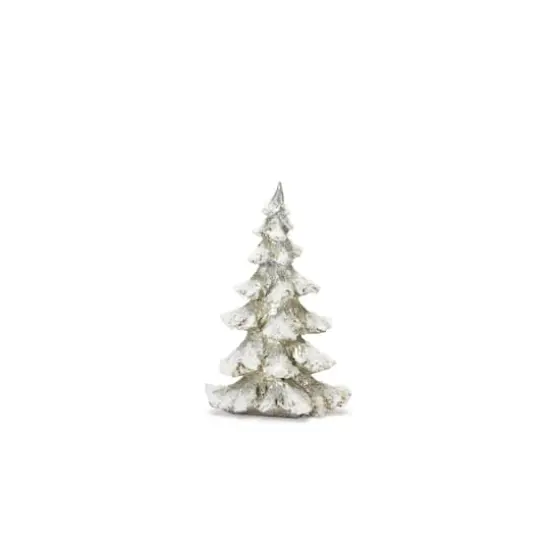 Snowy Silver Sculpted Holiday Tree Décor Set, 6.5", 9", 13.25" & 18" {5}