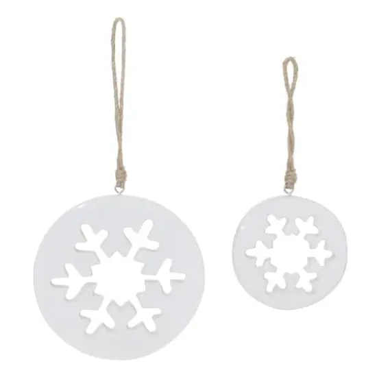 White Wood Snowflake Cut-Out Ornament (Set of 12) {6}