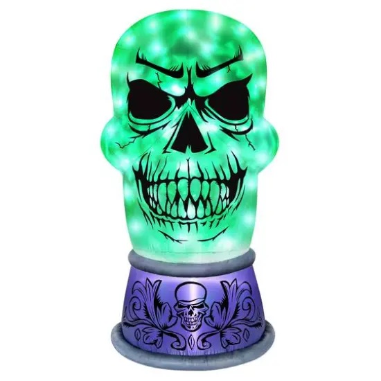 6ft. Airflowz Inflatable Halloween Skull with Swirling Lights {1}