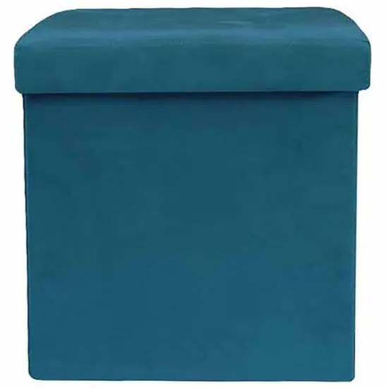 Sorbus 15" Faux Suede Storage Ottoman Cube Teal {6}