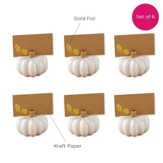 Kate Aspen White Pumpkin Place Card Holder Set, 6ct. {8}