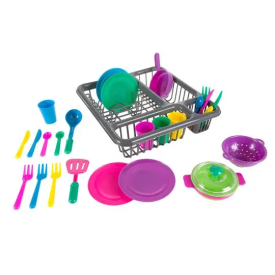 Toy Time Kids Play Dish Set With Dish Drainer {1}