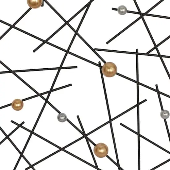 24" Black, Gold & Silver Metal Contemporary Wall D&eacute;cor {3}