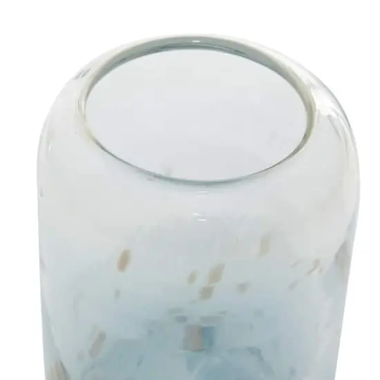 Set of 2" Blue Glass Contemporary Decorative Jars 5", 9" {4}