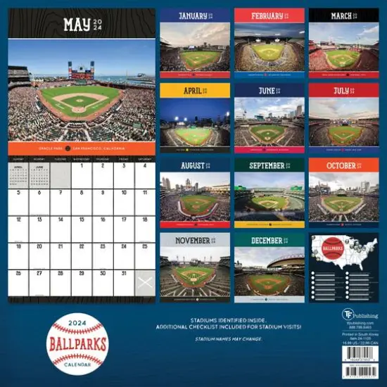 TF Publishing 2024 Ballparks Wall Calendar {3}