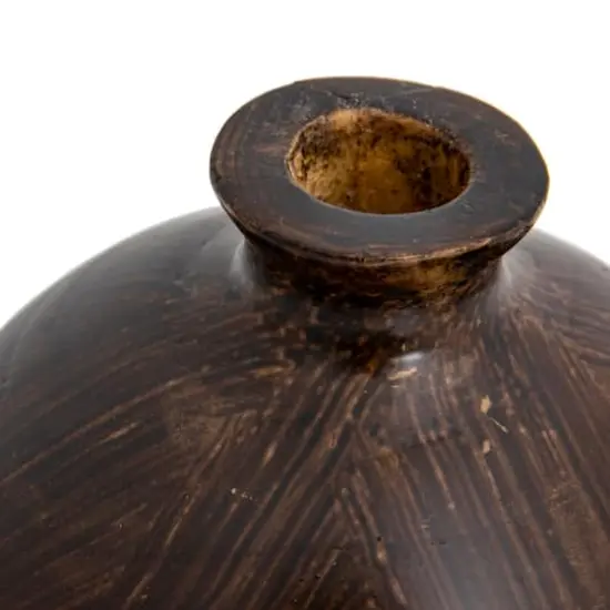Hello Honey&reg; 5" Espresso Finish Decorative Paulownia Wood Vase {5}