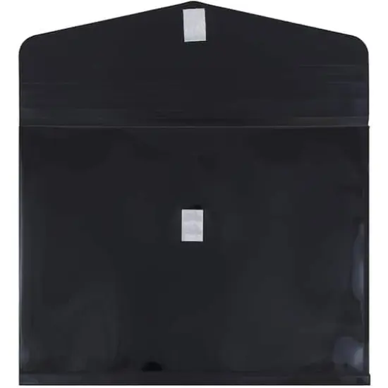 JAM Paper 9.75" x 13" Plastic Hook & Loop Closure Envelopes, 12ct. Black {4}