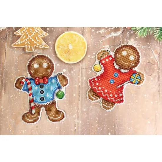 MP Studia Gingerbread Cookie Plastic Canvas Counted Cross Stitch Kit {4}
