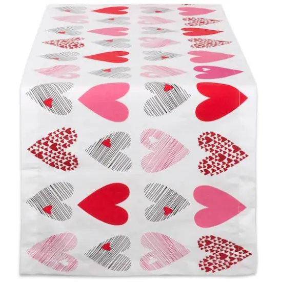 DII&reg; 108" Hearts Collage Print Table Runner {1}