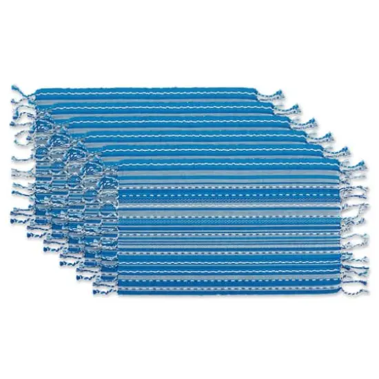 DII&reg; Blue Tonal Stripe With Fringe Placemats, 6ct. {1}