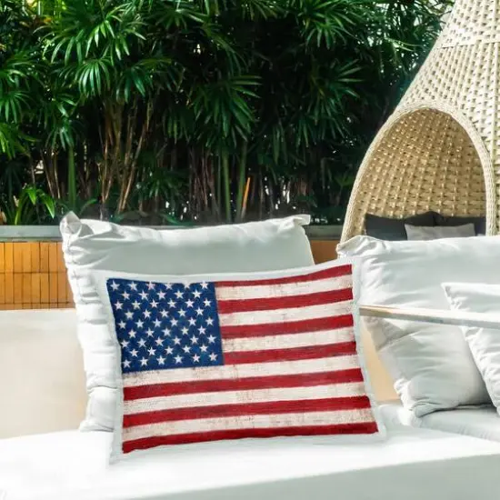 Stupell Industries Patriotic American Flag, Patriotic American Flag Outdoor Printed Pillow {3}