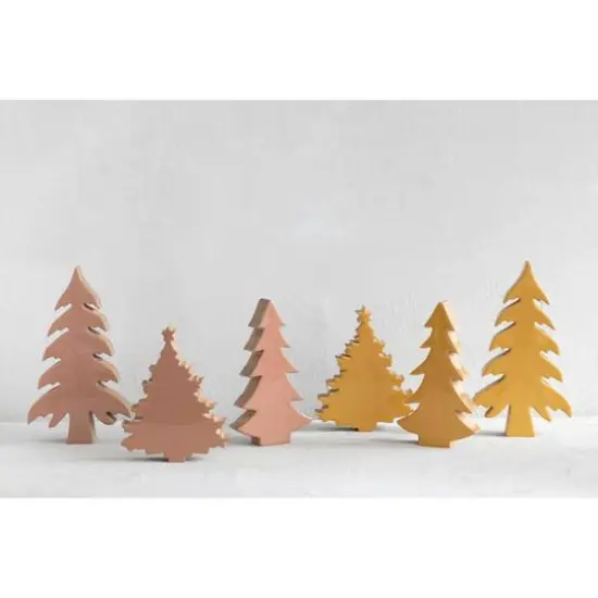 Hello Honey&reg; 8" Enameled Mango Wood Christmas Tree Blush {3}