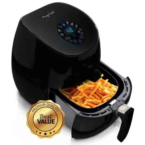 MegaChef 3.5qt. Sleek Black Airfryer & Multicooker With 7 Pre-programmed Settings {5}