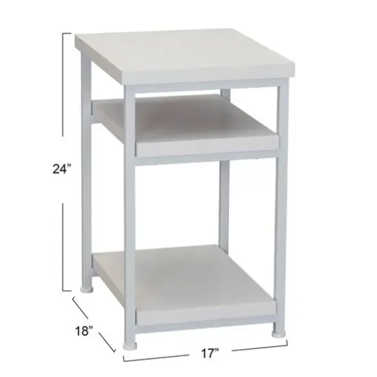 Household Essentials Jamestown 2-Shelf End Table White {5}