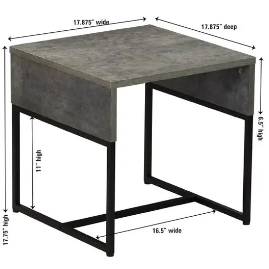 Household Essentials 18" Wrap End Table Gray {5}