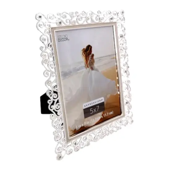 Expressions&trade; Silver Scroll Jeweled Frame by Studio D&eacute;cor&reg; {3}