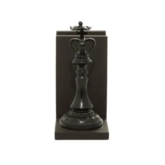 8" Black Chess Bookends, 2ct. {3}
