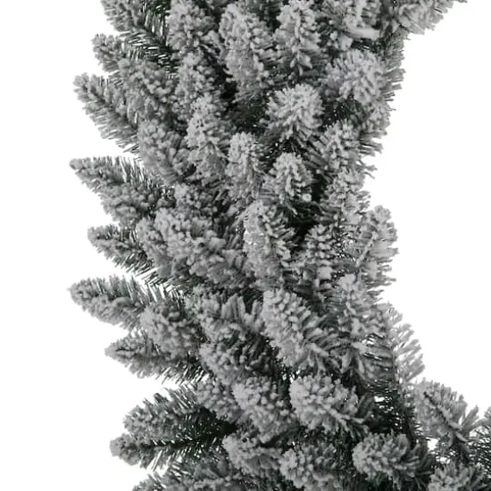 Glitzhome&reg; 36" Pre-Lit Snow Flocked Christmas Wreath, Warm White Lights {6}