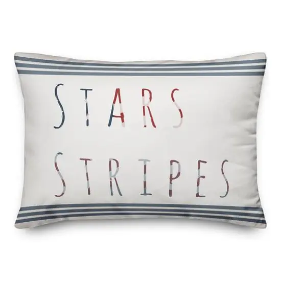 Stars & Stripes Typography Throw Pillow {1}