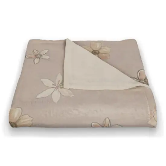 Florals Coral Fleece Blanket Blush {3}