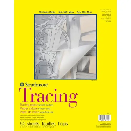 Strathmore Tracing Paper Pad, 300 Series, Tape-Bound, 50 Sheets, 11" x 14"" {1}