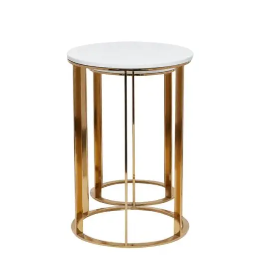 16" Gold Iron Contemporary Accent Table Set {6}