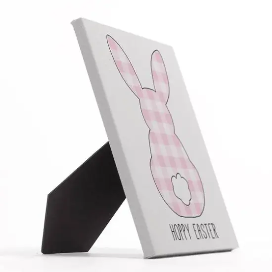 Pink Buffalo Check Bunny Silhouette Tabletop Canvas {3}