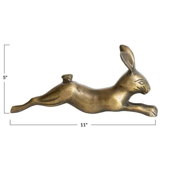 Hello Honey® 11" Antique Brass Decorative Embossed Aluminum Rabbit {7}