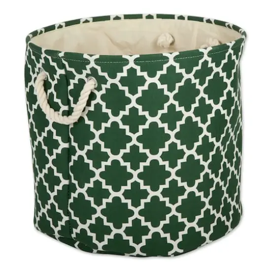 DII&reg; Large Round Polyester Lattice Bin Hunter Green {1}