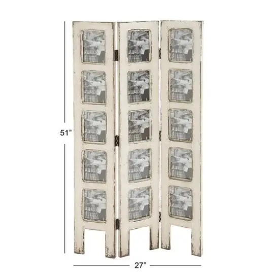 White Wood Farmhouse Room Divider Screen {9}
